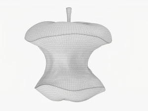 Apel Hijau yang Digigit Model 3D