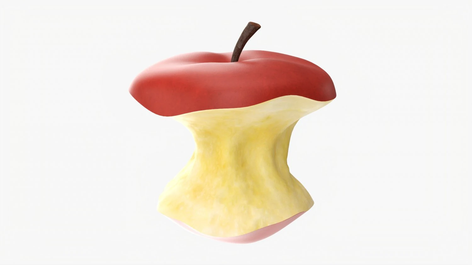 Bitten Apple Red 3D Model .c4d .max .obj .3ds .fbx .stl .blend