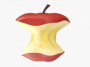 Bitten Apple Red 3D Model