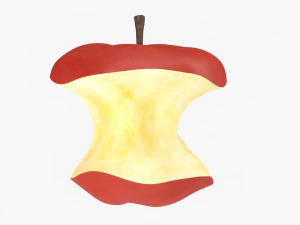 Bitten Apple Red 3D Model
