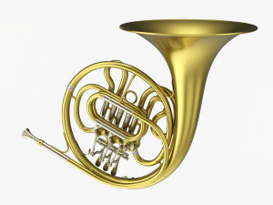 Brass Bell French Horn 3D Model