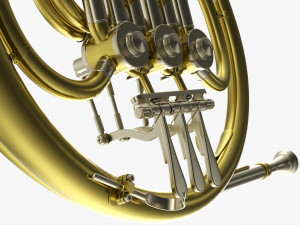 Brass Bell French Horn 3Dモデル