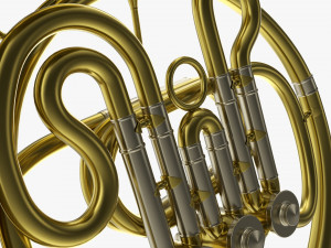 Brass Bell French Horn 3Dモデル