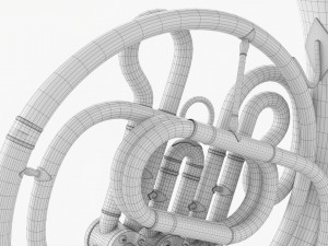 Brass Bell French Horn 3Dモデル