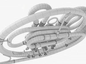 Brass Bell French Horn 3Dモデル