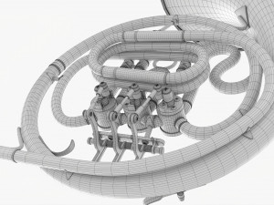 Brass Bell French Horn 3Dモデル