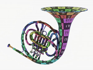 Brass Bell French Horn 3Dモデル