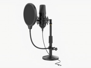 Cardioid Microphone With Stand Usb 3D Model