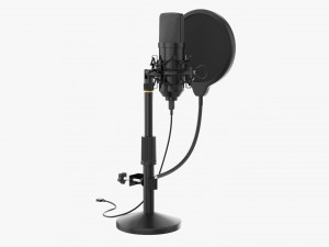 Cardioid Microphone With Stand Usb 3D Модель