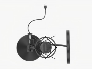 Cardioid Microphone With Stand Usb 3D Модель
