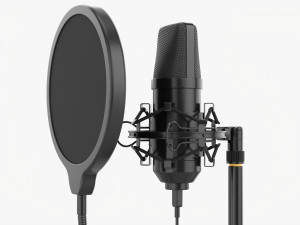 Cardioid Microphone With Stand Usb 3D Модель