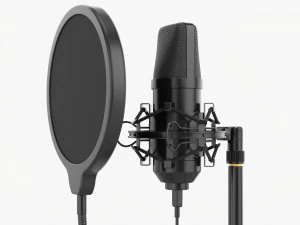 Cardioid Microphone With Stand Usb 3D Model
