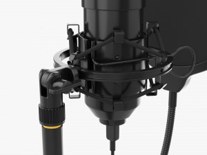 Cardioid Microphone With Stand Usb 3D Модель