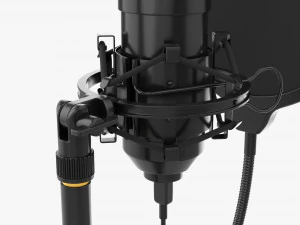 Cardioid Microphone With Stand Usb 3D Model