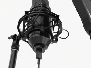 Cardioid Microphone With Stand Usb 3D Модель