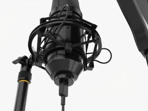 Cardioid Microphone With Stand Usb 3D Model