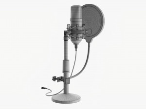 Cardioid Microphone With Stand Usb 3D Модель