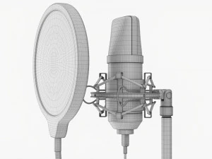 Cardioid Microphone With Stand Usb 3D Model