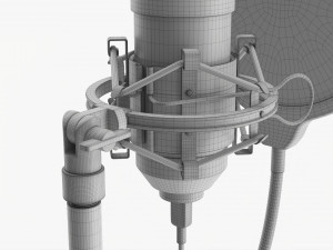 Cardioid Microphone With Stand Usb 3D Модель