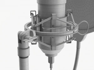 Cardioid Microphone With Stand Usb 3D Model