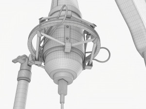 Cardioid Microphone With Stand Usb 3D Модель