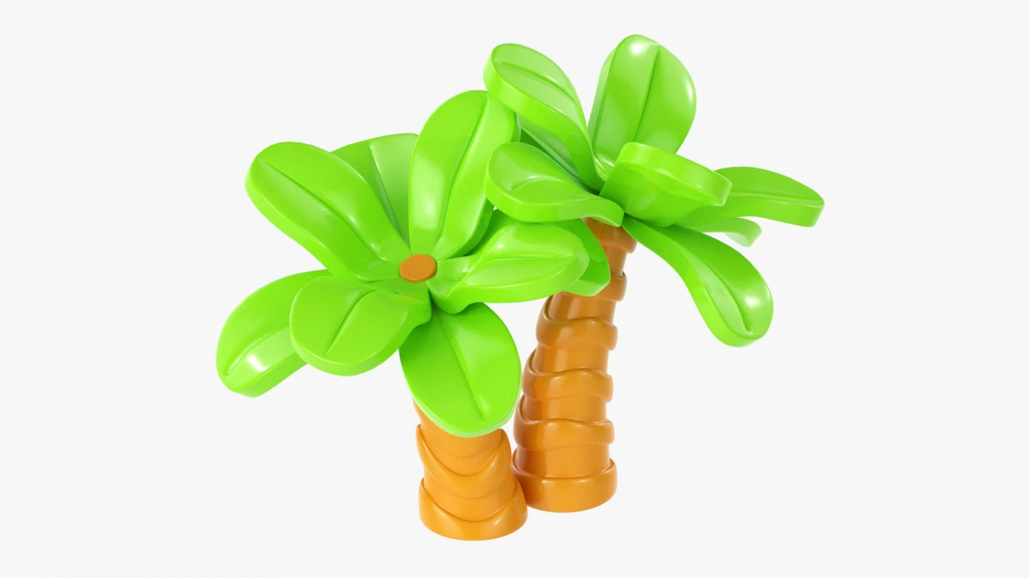 Cartoon Palm Trees 3D Model .c4d .max .obj .3ds .fbx .stl .blend 