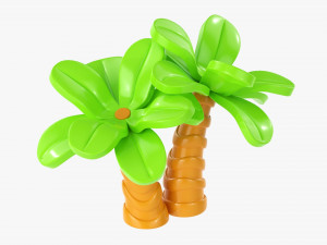 Cartoon Palm Trees 3D Model