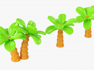 Cartoon Palm Trees Modelo 3D