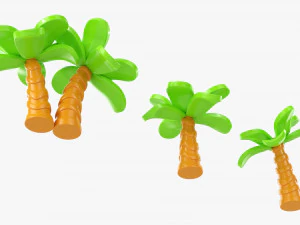 Cartoon Palm Trees 3D Model