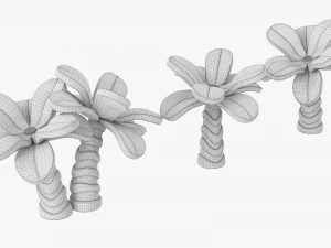 Cartoon Palm Trees 3D Model