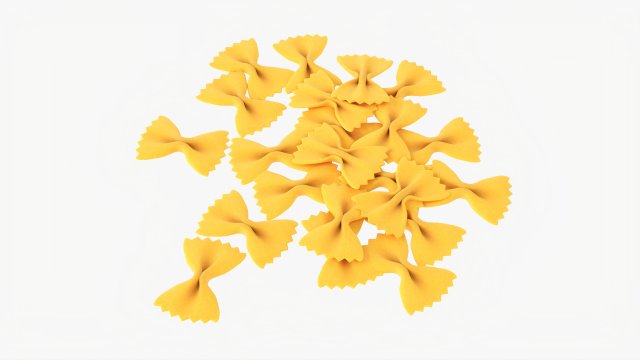Farfalle Pasta Modèle 3D .c4d .max .obj .3ds .fbx .stl .blend