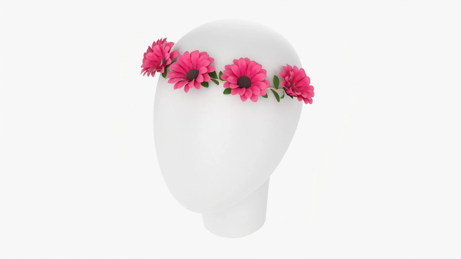Female Flower Wreath 3D Model .c4d .max .obj .3ds .fbx .stl .blend
