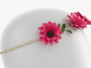 Female Flower Wreath 3D Model