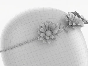 Female Flower Wreath 3D Model