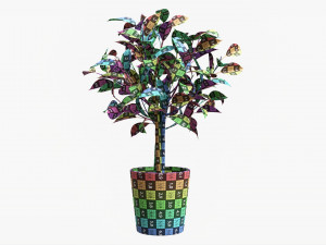 Ficus Tree In Decorative Pot 3D Модель