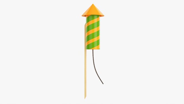 Fireworks Rocket Small 3D Model .c4d .max .obj .3ds .fbx .stl .blend 