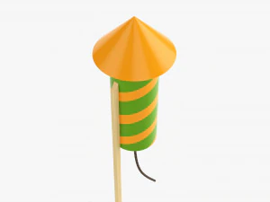 Fireworks Rocket Small 3D Model