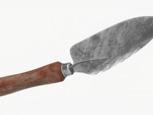 Pala De Jard&iacute;n Con Mango Corto Sucio Modelo 3D
