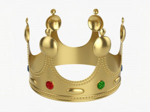 Gold Crown With Jewels 3Dモデル