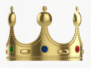 Gold Crown With Jewels 3D Model