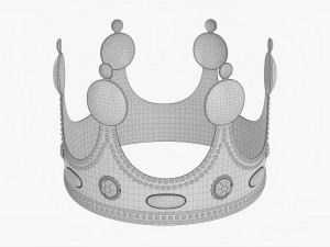 Gold Crown With Jewels 3D 模型