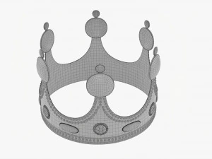 Gold Crown With Jewels 3D Model