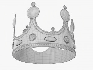 Gold Crown With Jewels 3D 模型