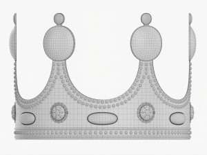 Gold Crown With Jewels 3D 模型