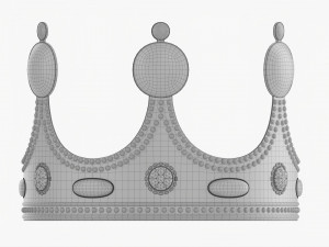 Gold Crown With Jewels 3D 模型