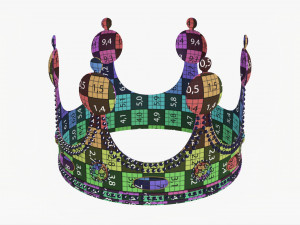 Gold Crown With Jewels 3D 模型