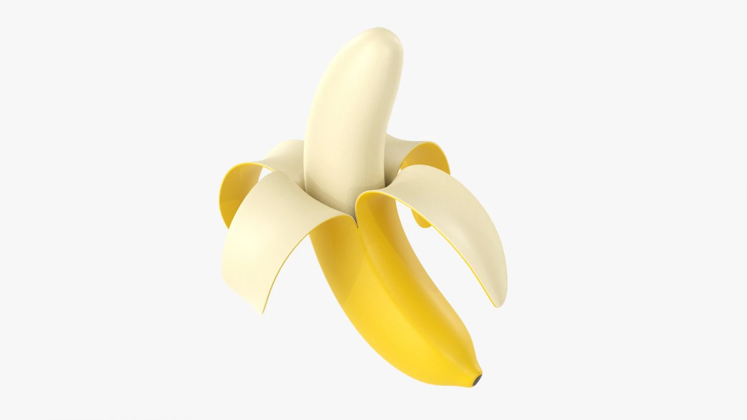 Half Peeled Banana 3D Model .c4d .max .obj .3ds .fbx .stl .blend 