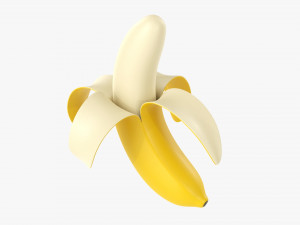 Half Peeled Banana 3D Model