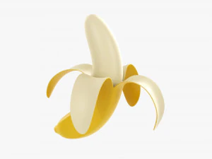 Half Peeled Banana 3D Model