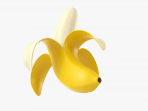 Half Peeled Banana 3D Model